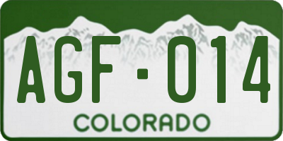 CO license plate AGF014