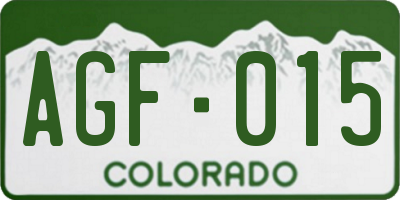 CO license plate AGF015