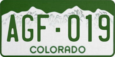 CO license plate AGF019