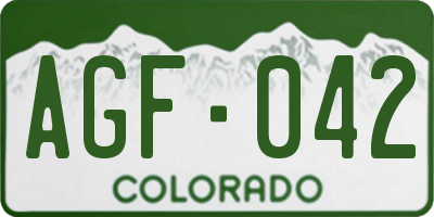 CO license plate AGF042