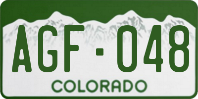 CO license plate AGF048