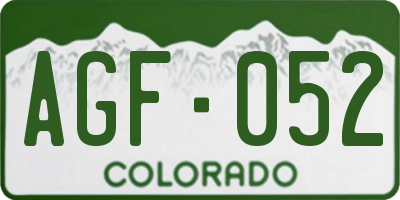 CO license plate AGF052