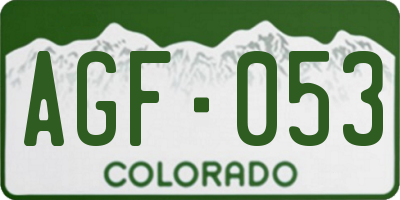 CO license plate AGF053