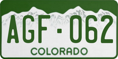 CO license plate AGF062