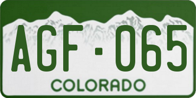 CO license plate AGF065