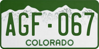 CO license plate AGF067