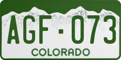 CO license plate AGF073