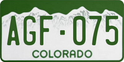 CO license plate AGF075