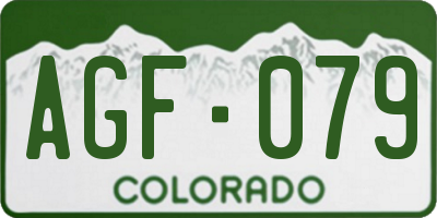 CO license plate AGF079