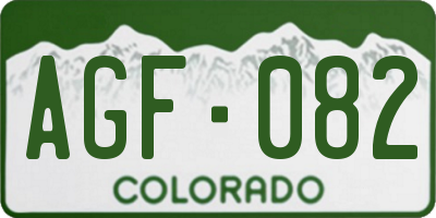 CO license plate AGF082