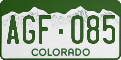 CO license plate AGF085