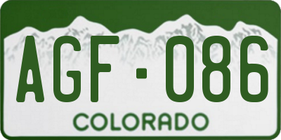 CO license plate AGF086