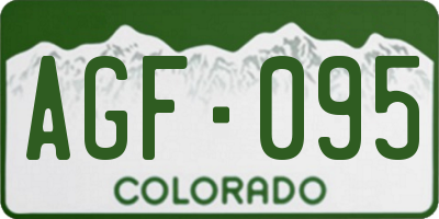 CO license plate AGF095