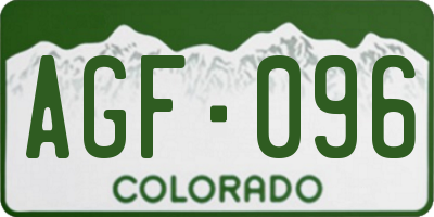 CO license plate AGF096