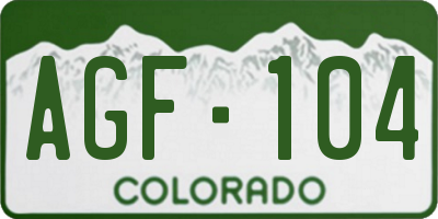 CO license plate AGF104