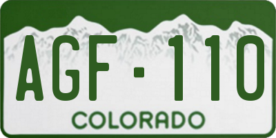 CO license plate AGF110