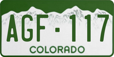 CO license plate AGF117