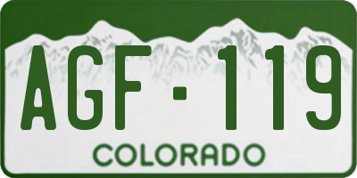 CO license plate AGF119