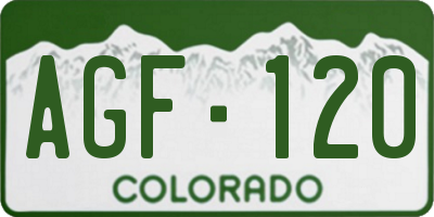 CO license plate AGF120