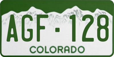 CO license plate AGF128