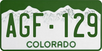 CO license plate AGF129