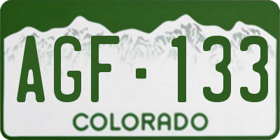 CO license plate AGF133