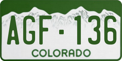 CO license plate AGF136