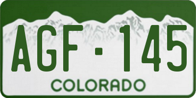 CO license plate AGF145