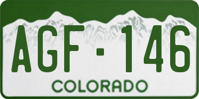 CO license plate AGF146