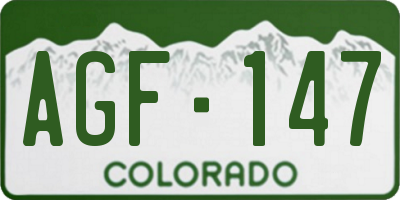 CO license plate AGF147