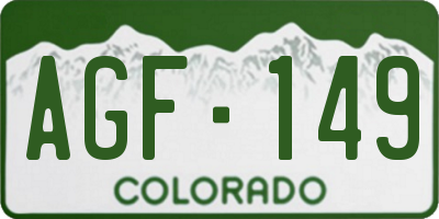 CO license plate AGF149