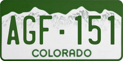 CO license plate AGF151