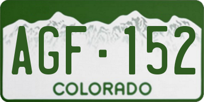 CO license plate AGF152