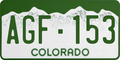 CO license plate AGF153