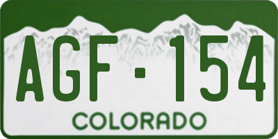 CO license plate AGF154