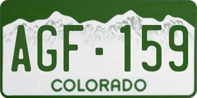 CO license plate AGF159