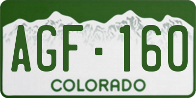 CO license plate AGF160