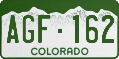 CO license plate AGF162