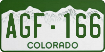 CO license plate AGF166