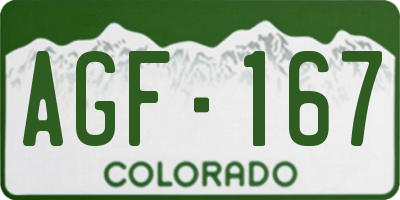 CO license plate AGF167