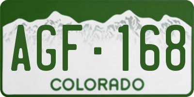 CO license plate AGF168