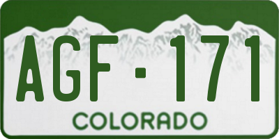 CO license plate AGF171