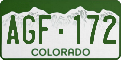 CO license plate AGF172