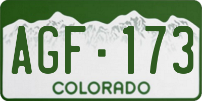 CO license plate AGF173