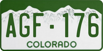CO license plate AGF176