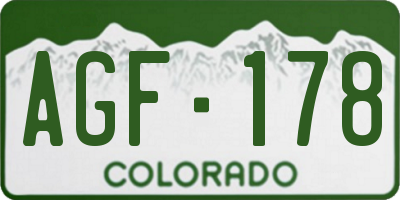 CO license plate AGF178