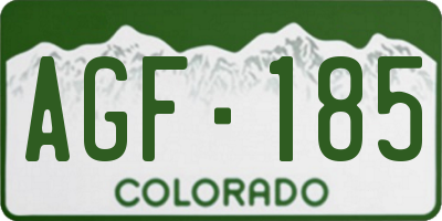 CO license plate AGF185
