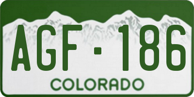 CO license plate AGF186