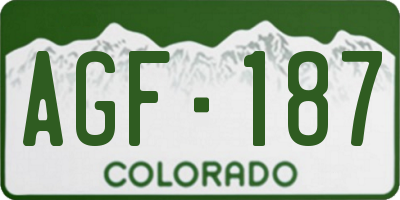 CO license plate AGF187