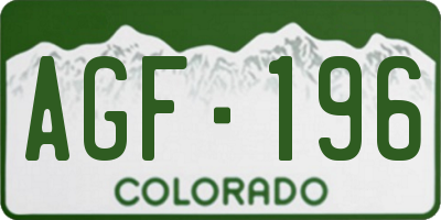 CO license plate AGF196